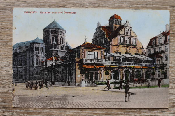 AK München / 1908 / Synagoge / Künstlerhaus / Straße Architektur Judaika
